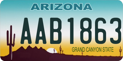 AZ license plate AAB1863