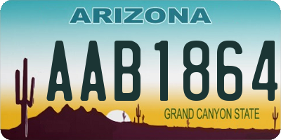 AZ license plate AAB1864
