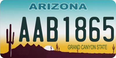 AZ license plate AAB1865