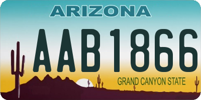 AZ license plate AAB1866