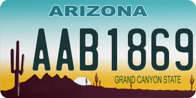 AZ license plate AAB1869