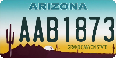 AZ license plate AAB1873