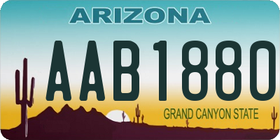 AZ license plate AAB1880