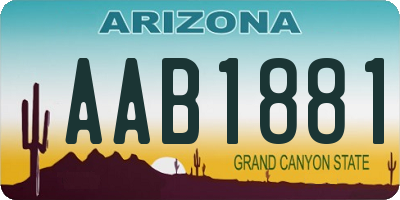 AZ license plate AAB1881