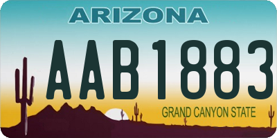 AZ license plate AAB1883