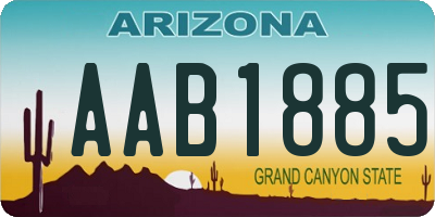 AZ license plate AAB1885