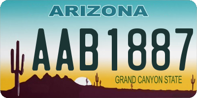 AZ license plate AAB1887