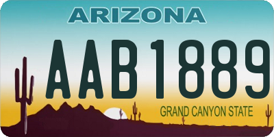 AZ license plate AAB1889