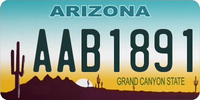 AZ license plate AAB1891