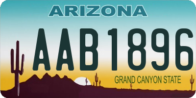 AZ license plate AAB1896