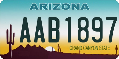 AZ license plate AAB1897