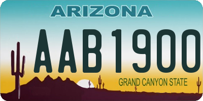 AZ license plate AAB1900