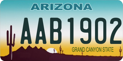 AZ license plate AAB1902