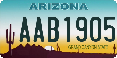 AZ license plate AAB1905