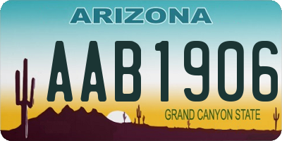 AZ license plate AAB1906