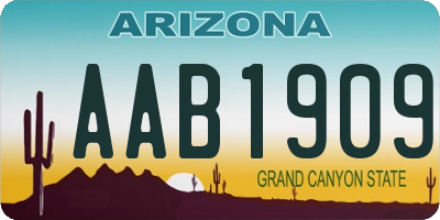 AZ license plate AAB1909