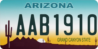 AZ license plate AAB1910