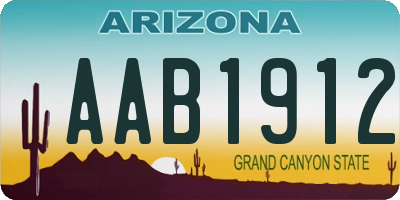 AZ license plate AAB1912