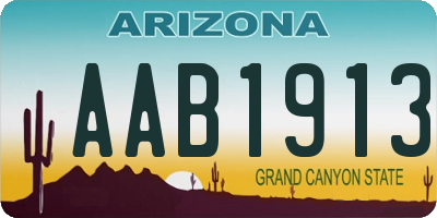 AZ license plate AAB1913