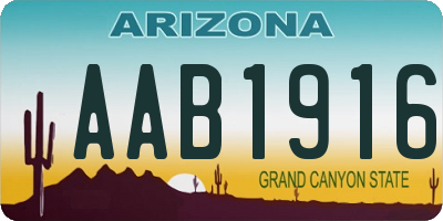 AZ license plate AAB1916