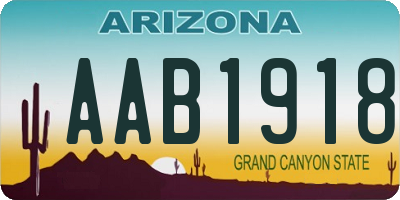 AZ license plate AAB1918