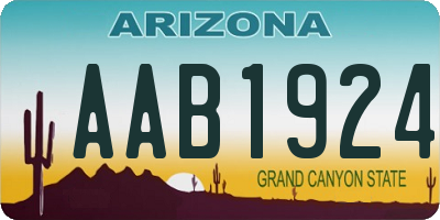 AZ license plate AAB1924