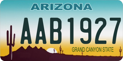 AZ license plate AAB1927