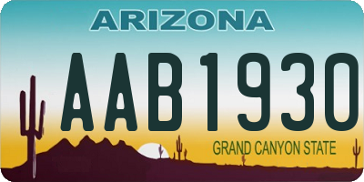 AZ license plate AAB1930