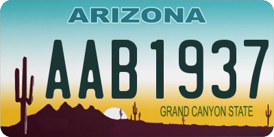 AZ license plate AAB1937