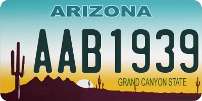 AZ license plate AAB1939