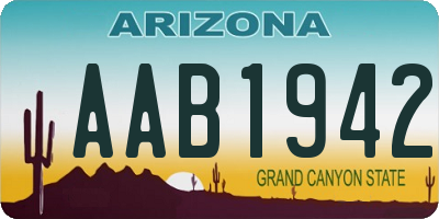 AZ license plate AAB1942