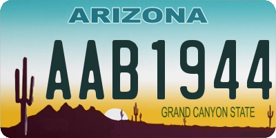 AZ license plate AAB1944