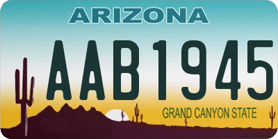 AZ license plate AAB1945