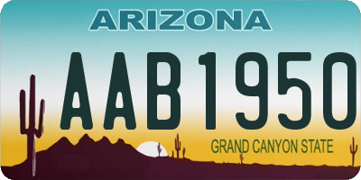 AZ license plate AAB1950