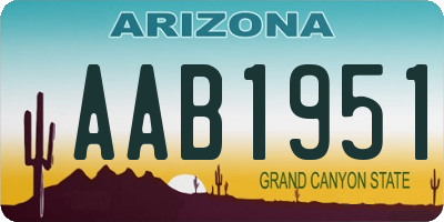 AZ license plate AAB1951