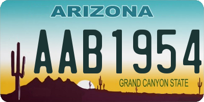 AZ license plate AAB1954