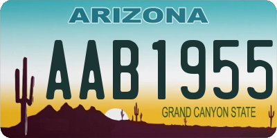 AZ license plate AAB1955