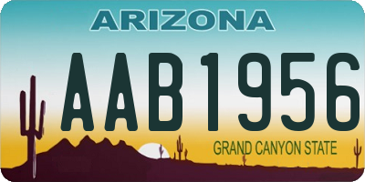 AZ license plate AAB1956