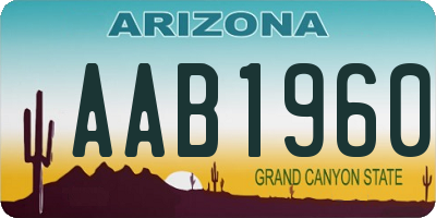 AZ license plate AAB1960