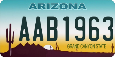 AZ license plate AAB1963