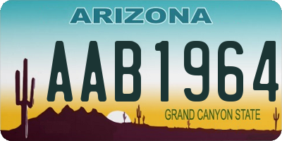 AZ license plate AAB1964