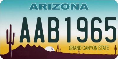 AZ license plate AAB1965