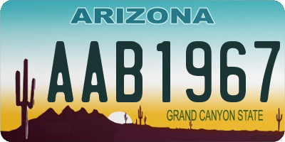 AZ license plate AAB1967