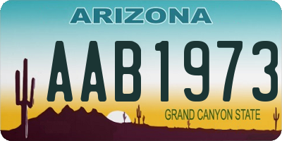 AZ license plate AAB1973