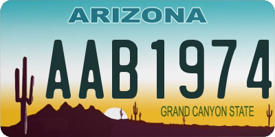 AZ license plate AAB1974