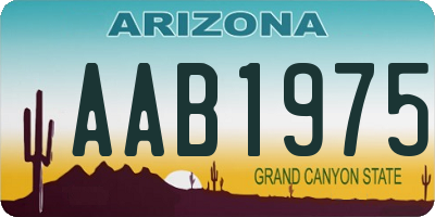 AZ license plate AAB1975