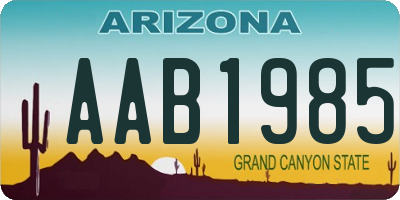 AZ license plate AAB1985