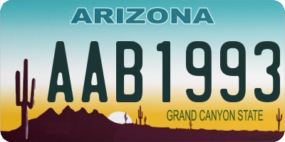 AZ license plate AAB1993