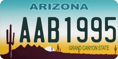 AZ license plate AAB1995