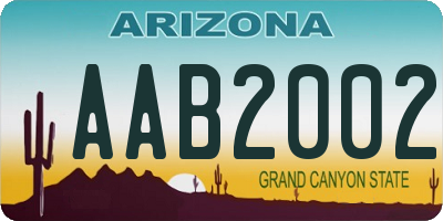 AZ license plate AAB2002